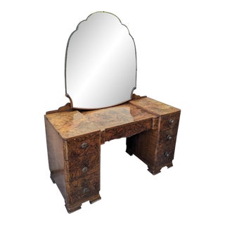 1920s Art Deco Era Burlwood Vanity For Sale