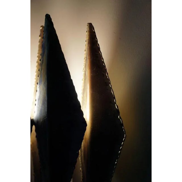 Gold Brutalist Wall Light in Brass by Svend Aage Holm Sørensen, 1960s For Sale - Image 8 of 9