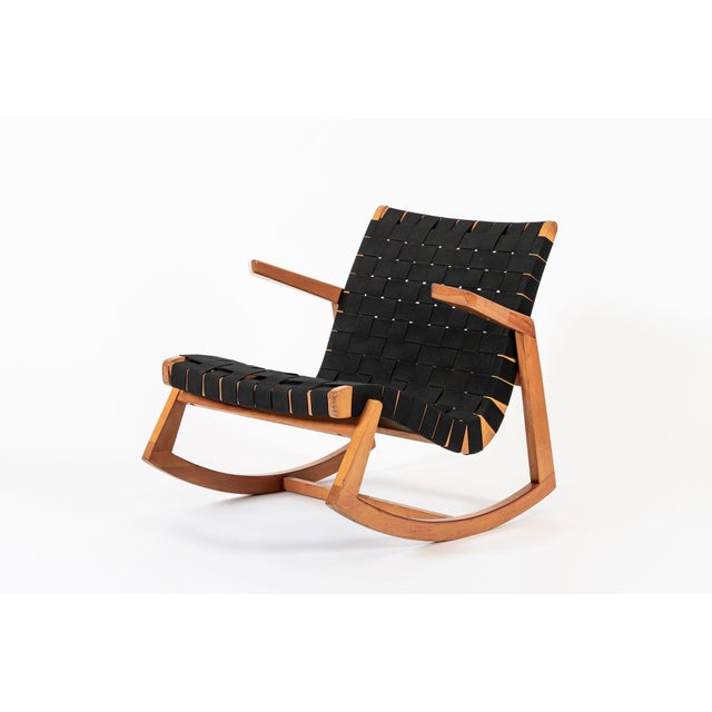 Mid-Century Modern Rare Early Mid Century Wooden Rocking Chair by Ralph Rapson, 1940s For Sale - Image 3 of 16