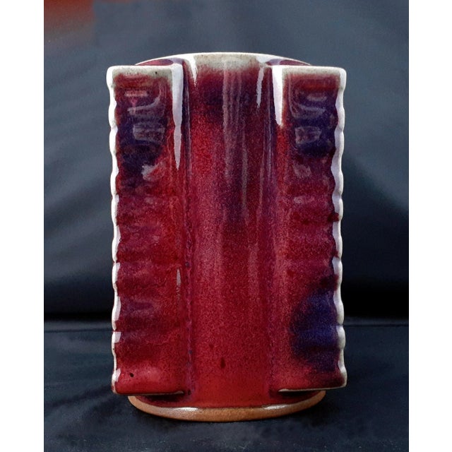 Early 20th Century Chinese Porcelain Flambe Glaze Cong Vase For Sale - Image 4 of 9