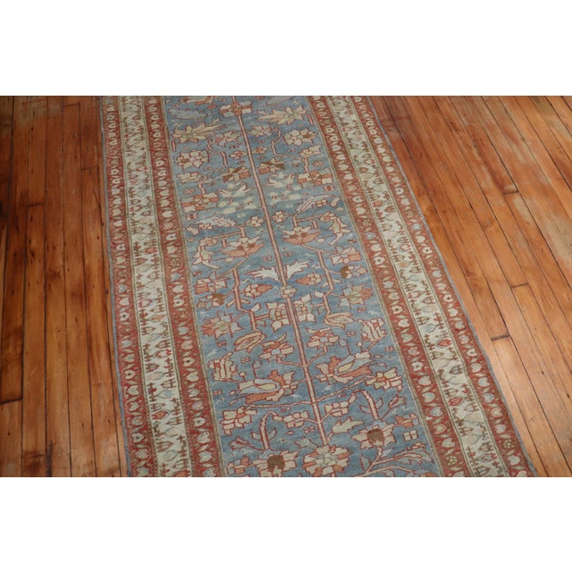 Blue Blue Malayer Runner rug no.j1606 For Sale - Image 8 of 10