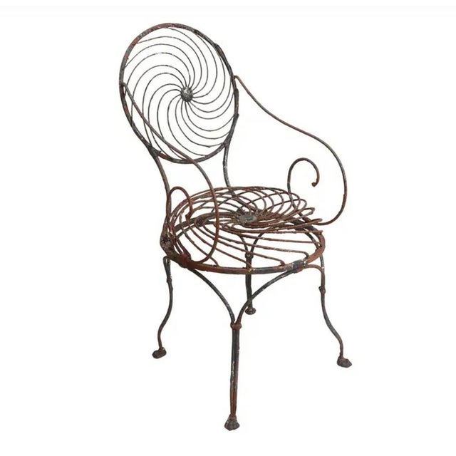 Antique Garden Chair in Wrought Iron, 1870 For Sale - Image 9 of 9
