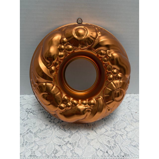 1970s Vintage Fruit Patterned Copper Jello Mold Tin For Sale - Image 5 of 5