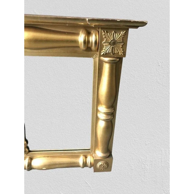 Antique Federal Style Gilt Three Part Over Mantel Mirror For Sale - Image 4 of 11