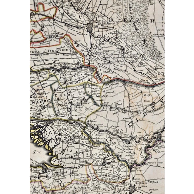 Sculpture Materials North Holland, Netherlands: A Large 17th C. Hand-Colored Map by Sanson & Jaillot, 1692 For Sale - Image 7 of 8