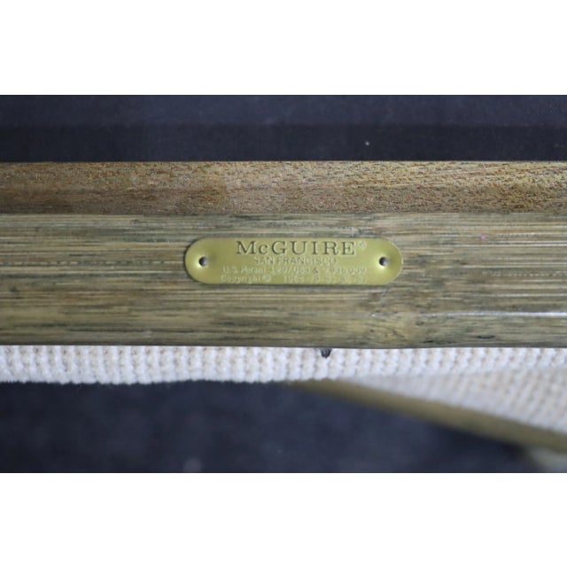 Mid-Century Modern McGuire Bamboo Upholstered Footstools For Sale - Image 3 of 10