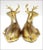 Metal 1940s Gilt Bronze Deer Figures With Turquoise Eyes - Set of Two For Sale - Image 7 of 9
