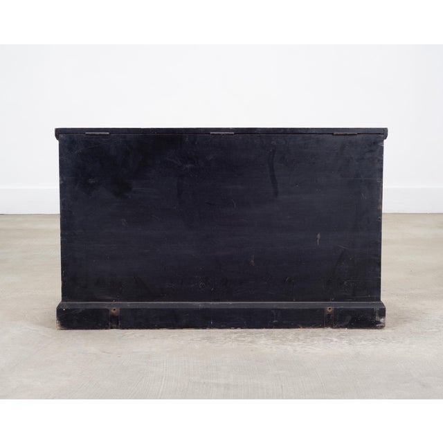 19th C. English Georgian Painted Pine Blanket Chest Manor Façade For Sale - Image 17 of 18