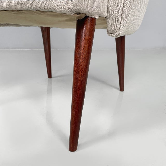 Set of Mid-Century Modern Italian Armchairs in Fabric and Wood, 1940s For Sale - Image 12 of 16