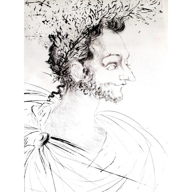 Black Salvador Dali - The Crown - Original Etching on Silk 1968 For Sale - Image 8 of 8