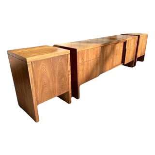 Mid-Century Modern Credenza and Cabinet Set, 3 Pieces For Sale