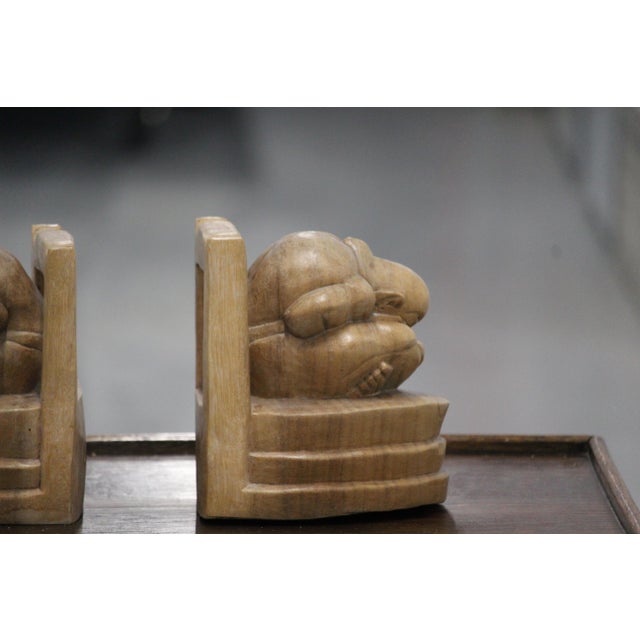 Weeping Buddha Wooden Bookends, 1990s, Set of 2 For Sale - Image 9 of 18