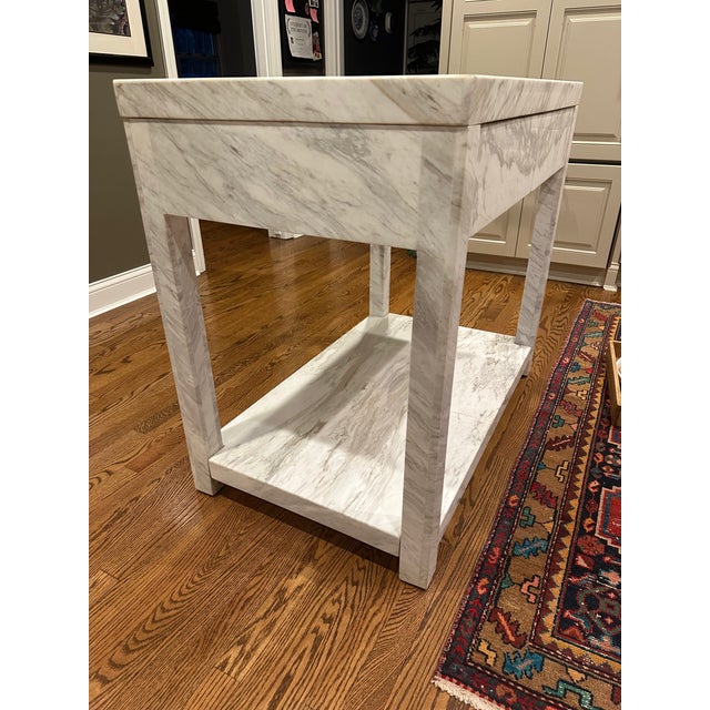 Contemporary Cb2 Marble Slab Island For Sale - Image 3 of 10