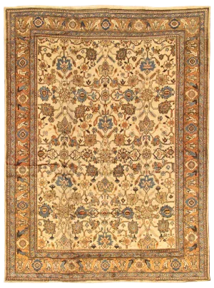Antique Mahal Ivory/Camel Rug, 9' 0" X 11'10"