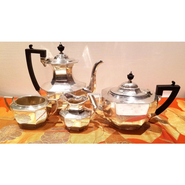 1910s 1910s Queen Anne Style Ryrie-Birks Antique Silver Plated Coffee and Tea Set- 4 Pieces For Sale - Image 5 of 11