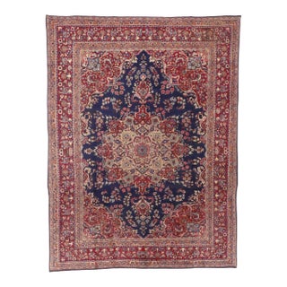 Vintage Persian Mashhad Rug - 09'04 X 12'07 For Sale