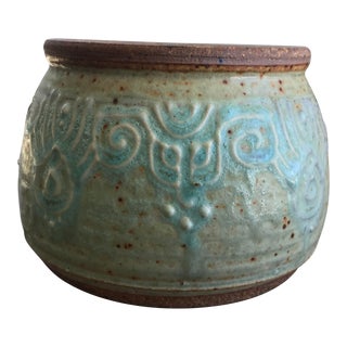 Vintage Mid Century Modern Ceramic Studio Stoneware Pottery /Planter Vase Earthgender Style For Sale