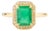 Art Deco Green Emerald and Diamond 14k Gold Ring Size 6 For Sale