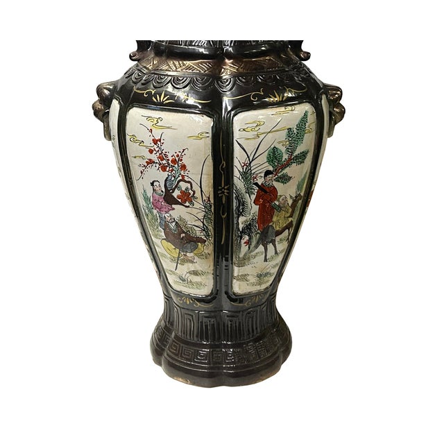 Ceramic Chinese Vintage 8 Immortals Theme HandPainted Porcelain Flower Vase For Sale - Image 7 of 15