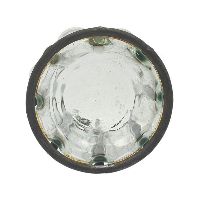 Transparent Late 20th Century Mexican Rustic Caged Glass and Weathered Iron Vase For Sale - Image 8 of 8