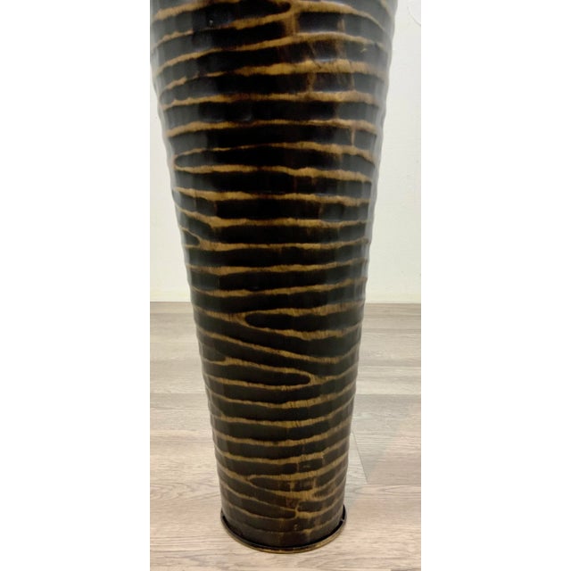 Modern Modern Medium Bronze Finished Ripple Vase For Sale - Image 3 of 3