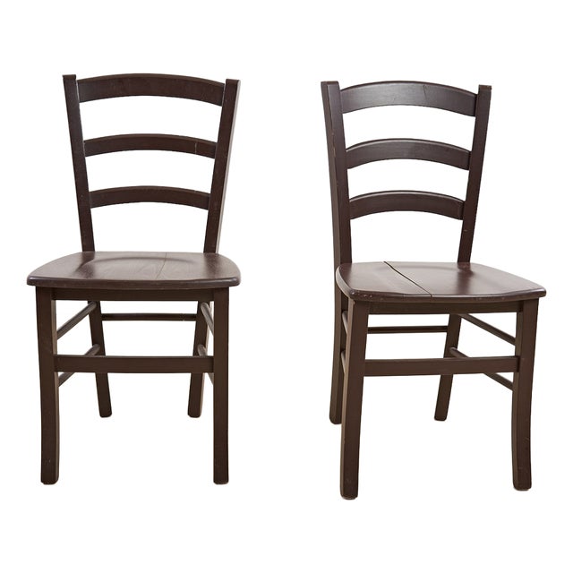 Glazed Wooden Chairs, Set of 2 For Sale