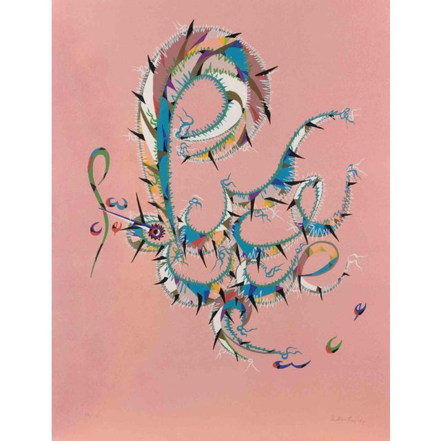 Letter by Rafael Alberti, from Alphabet series, is a lithograph on paper, realized by Rafael Alberti in 1972. The state of...
