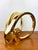 Vintage Stylized Rams Head Statue by Jaru made of a ceramic material gold metallic mirror like surface stylized ram head...