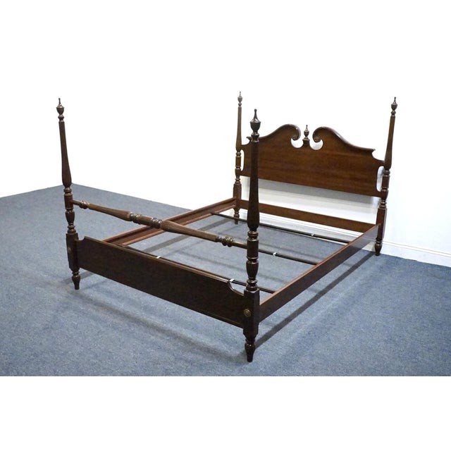Ethan Allen Ethan Allen Georgian Court Collection Solid Cherry Traditional Style Queen Size Four Poster Bed 11-5654 For Sale - Image 4 of 9