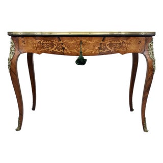 Early 20th Century French Louis XV Style Rosewood Marquetry Writing Table/Desk For Sale