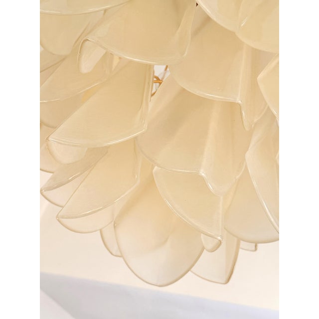 Murano Contemporary Modern Sanded Champagne "Rondini" Murano Chandelier by Simoeng For Sale - Image 4 of 8
