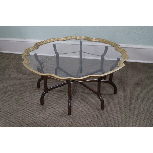 Brass & Glass Tray Top Coffee Table by Baker Chairish