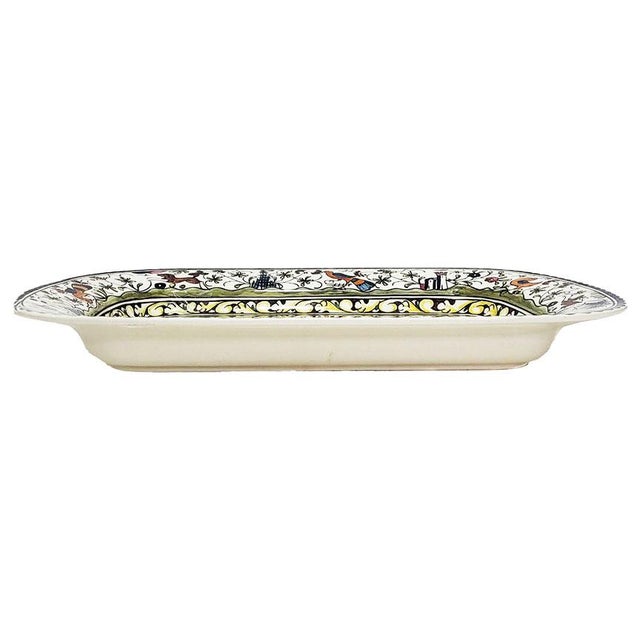 Williams-Sonoma Portuguese Nazari Hand-Painted Folkloric Earthenware Platter For Sale - Image 9 of 9