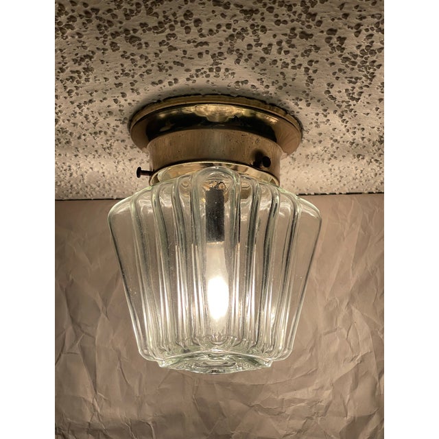 Early 20th Century Art Deco Glass Flush Mount Light Shade For Sale In Jacksonville, FL - Image 6 of 8