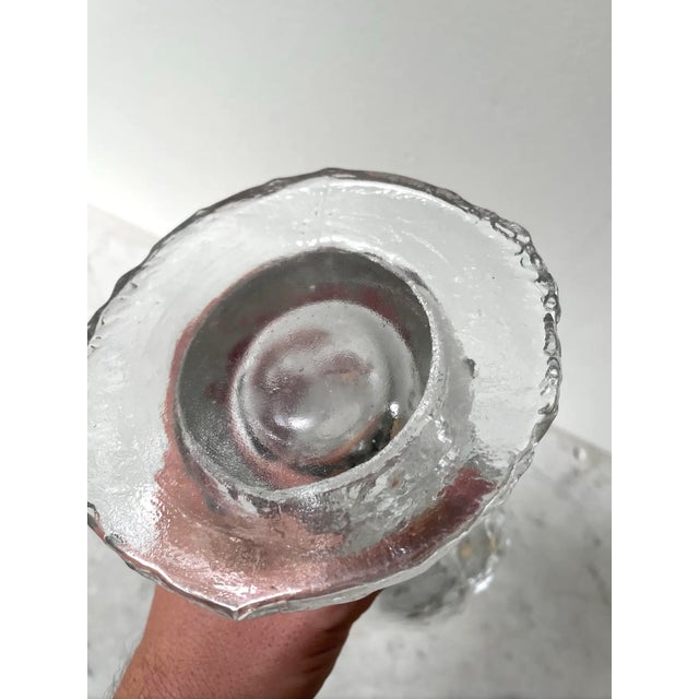Mid-Century Modern 20thC. MCM Pertti Santalahti Humppila Clear Glass Candle Holder For Sale - Image 3 of 6