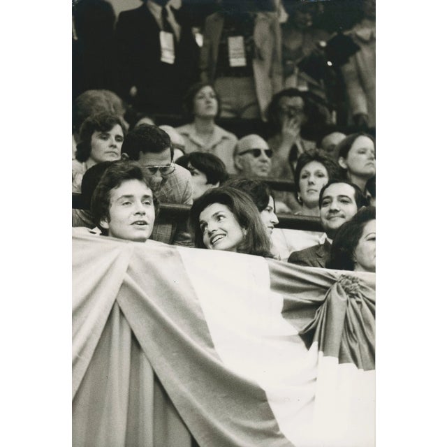 1970s Jackie Kennedy Onassis, Madison Square Garden, 1970s, Black and White Photograph For Sale - Image 5 of 5