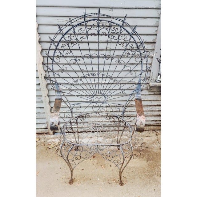 1960s 1960s Wrought Iron Peacock Chairs Set of Two For Sale - Image 5 of 5