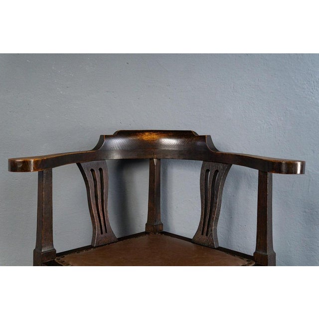 Wood Vintage Armchair in Leatherette and Oak For Sale - Image 7 of 13