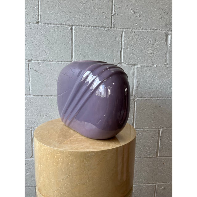 Contemporary Postmodern Sculptural Aubergine Glazed Ceramic Vase by Jenkins Ceramics For Sale - Image 3 of 9