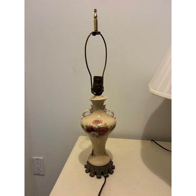 Early 20th Century Floral Pattern Porcelain Table Lamps For Sale - Image 9 of 15