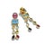 Gemstone Bochic “Orient” Vintage Ruby & Multi gem Cascading Earrings Set 18K Gold&Silver For Sale - Image 7 of 7