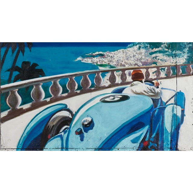 Monaco Grand Prix I Collective Bap Vietnam Art Blue Coastal Racing Scene Large For Sale - Image 10 of 13
