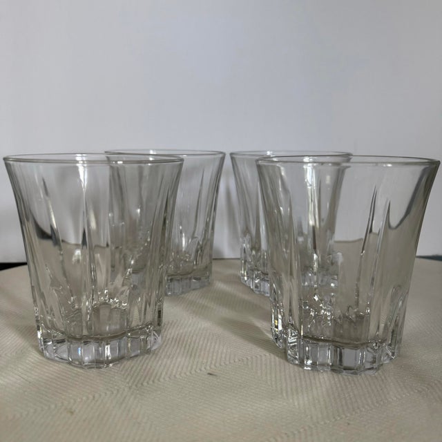 Glass Vintage Luminarc Double Old Fashioned Clear Cocktail Glasses- Set of 4 For Sale - Image 7 of 7