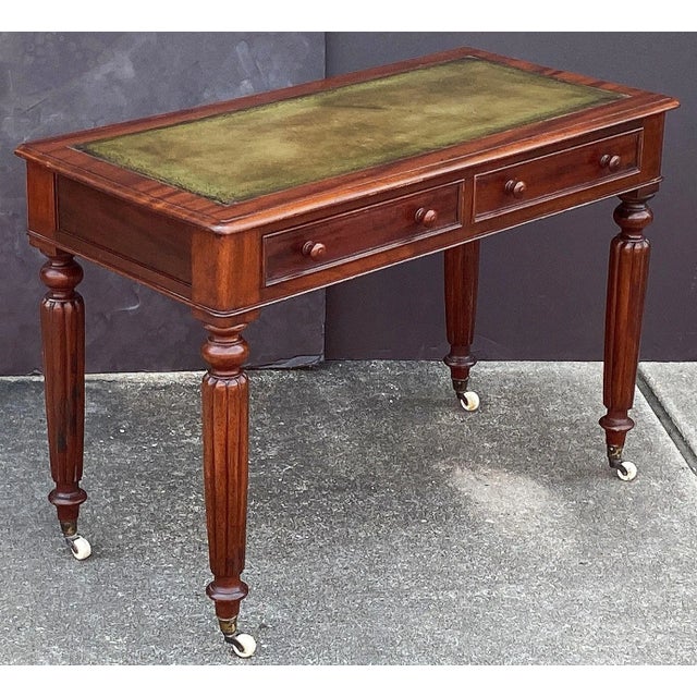 William IV Style Writing Table or Desk of Mahogany With Leather Top From England For Sale - Image 11 of 12
