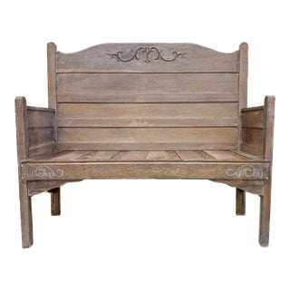 Antique Cerused Walnut Bench For Sale