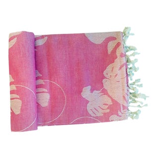 Boho Rio Fuchsia Cotton Throw For Sale