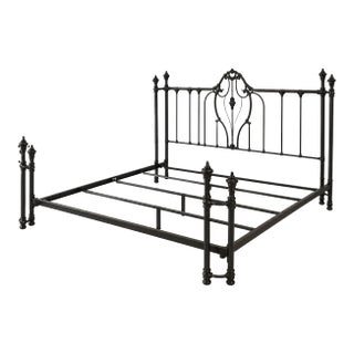 Vintage Elliott’s Designs California King Iron Bed – Made in California For Sale