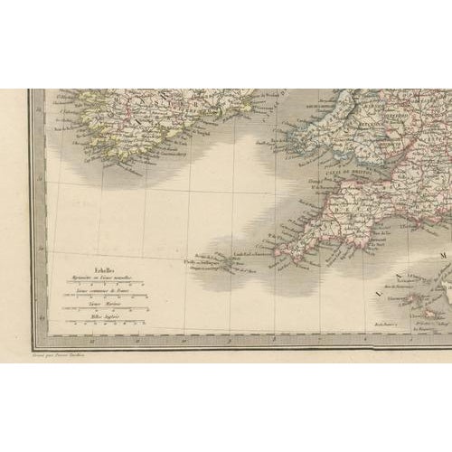 Antique Map of British Isles, England, Scotland & Ireland by Lapie, Paris, 1836 For Sale - Image 6 of 11