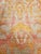 Cream Antique Oushak Carpet, Handmade Turkish Oriental Rug, Saffron, Coral, Light Blue For Sale - Image 8 of 17