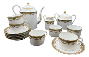 Limoges Porcelain Tea Set, 1950s, Set of 15